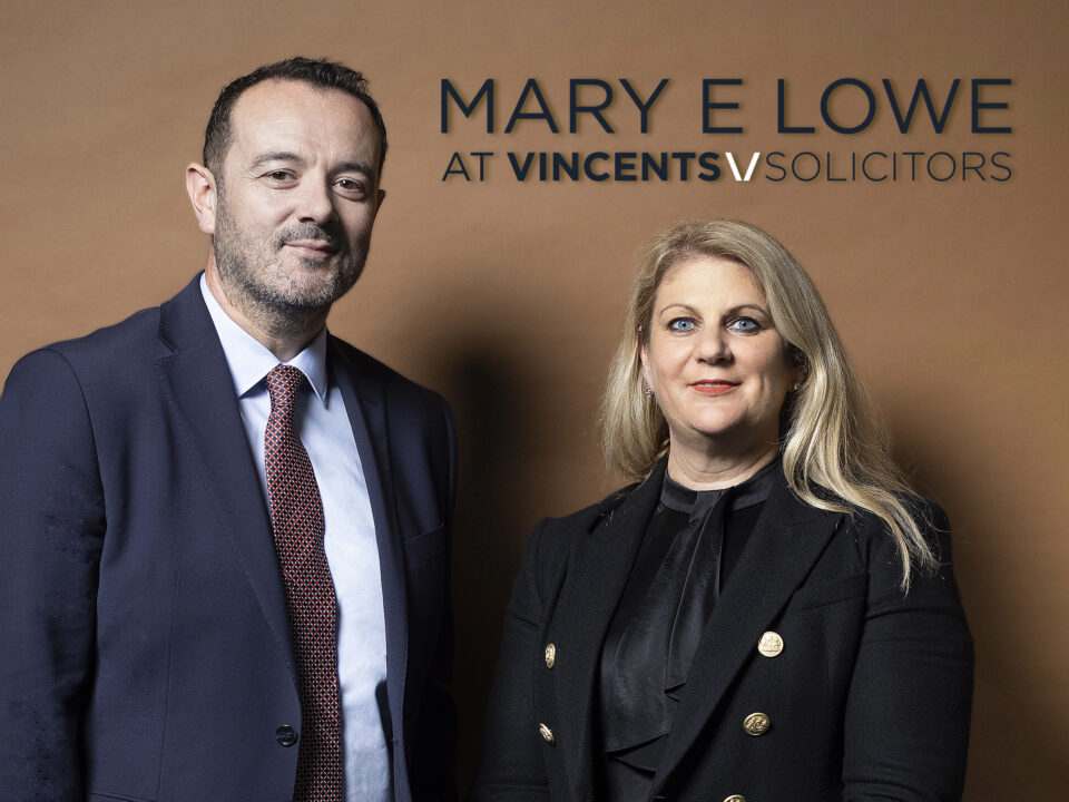 Vincents Solicitors’ managing director Phillip Gilmore with new director Mary E Lowe