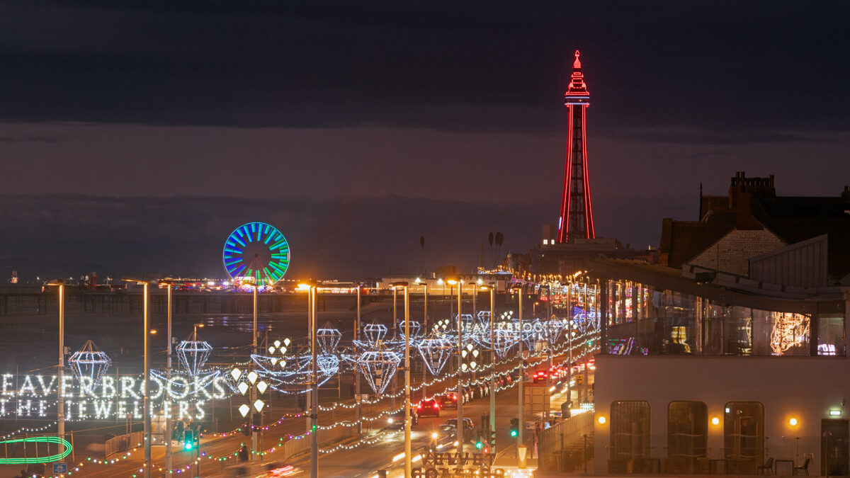 Blackpool Illuminations at night