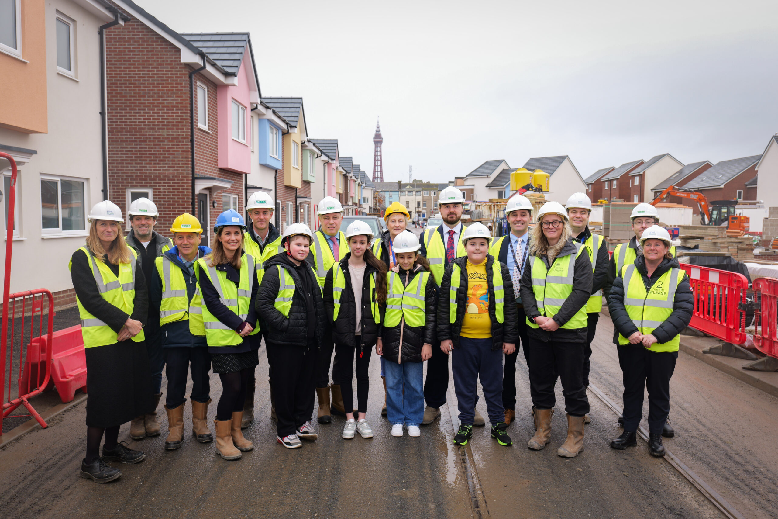 Group of people near the Blackpool Foxhall development