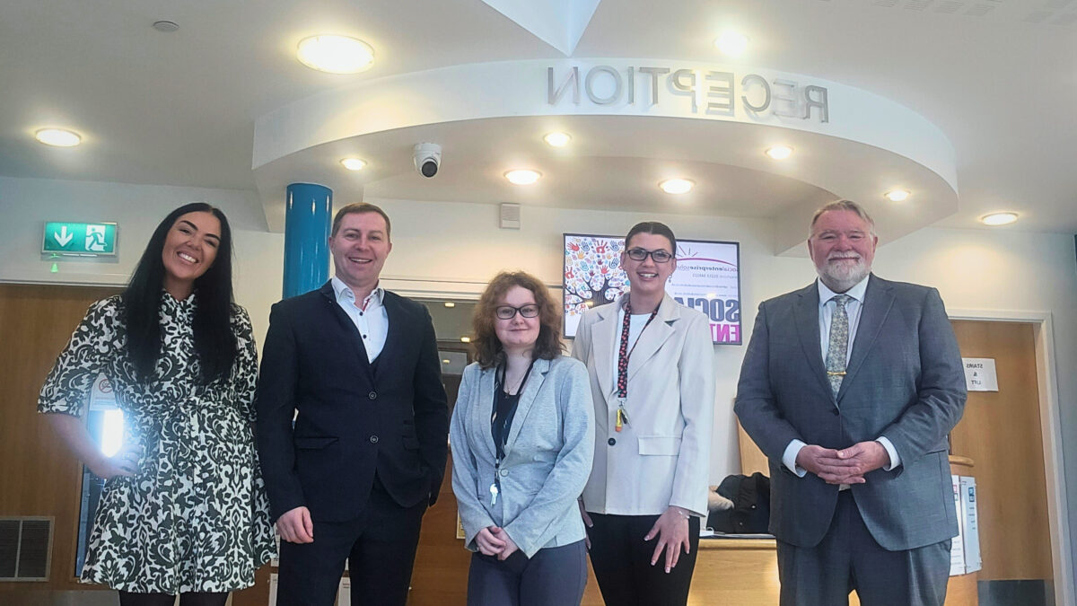 The team at ESS in reception at Blackpool Enterprise Centre