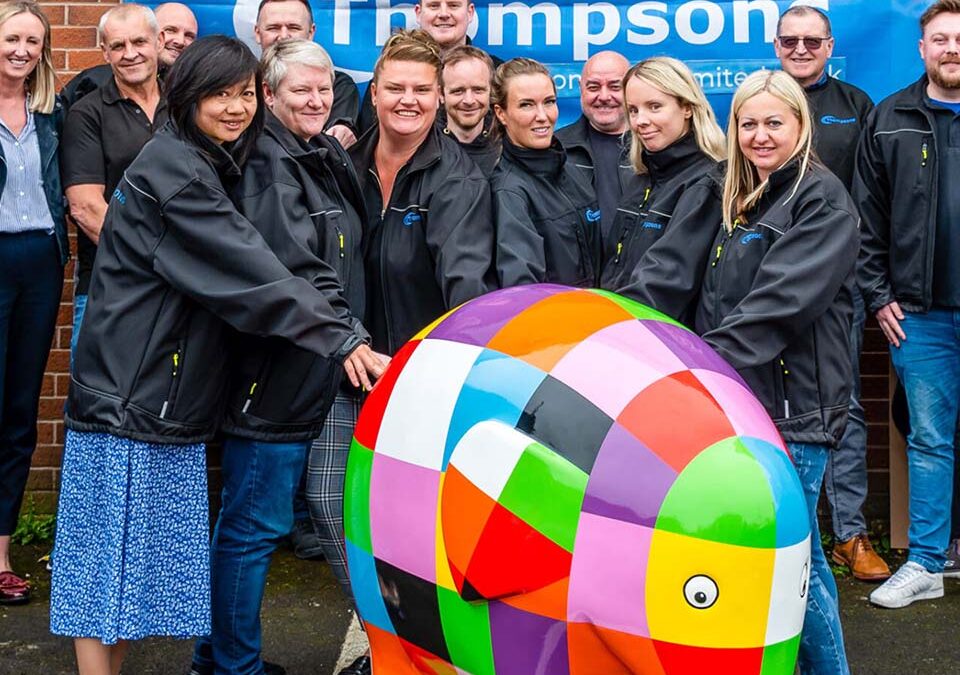 Thompsons Staff with Elmer Elephant