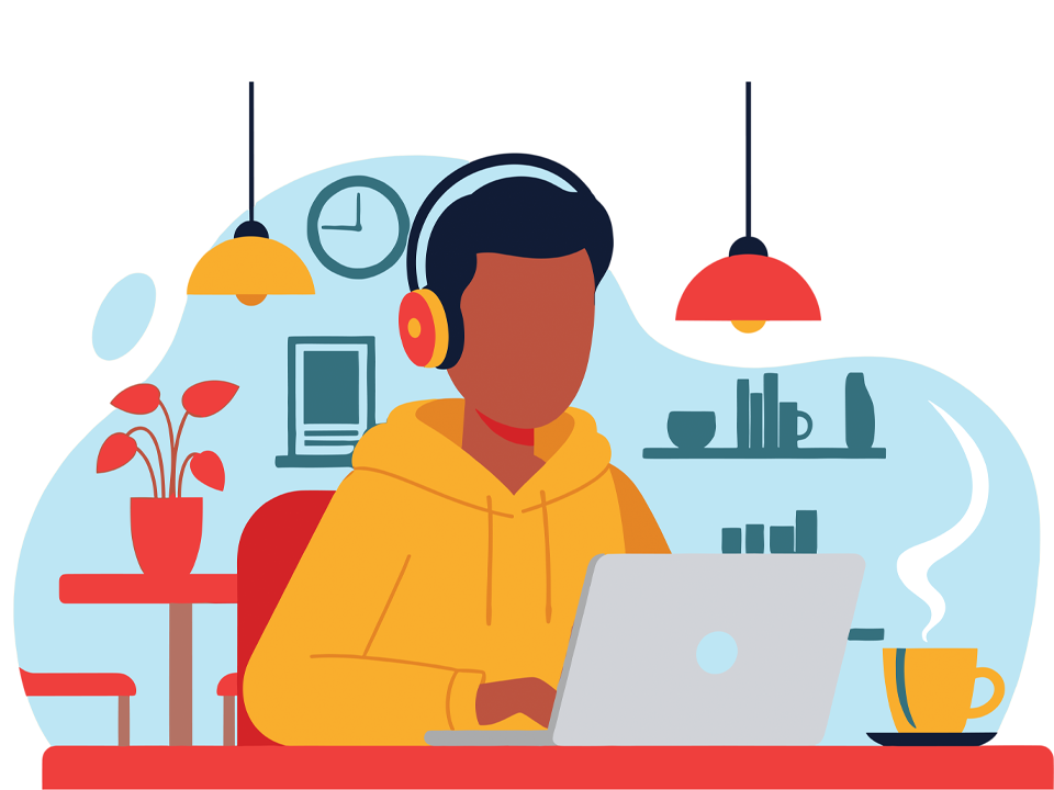 Illustration of man co working