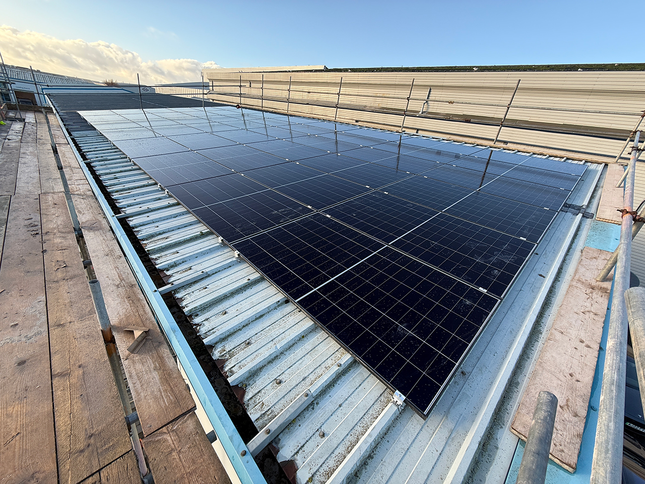 solar panels on roof