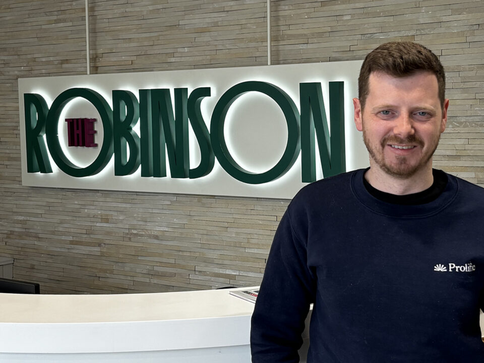 James Wright standing in treception