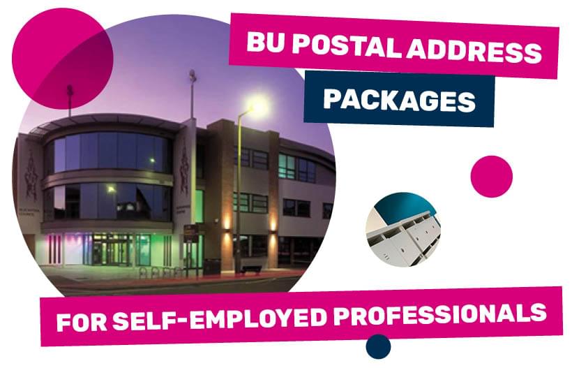 BU graphic advertising postal address